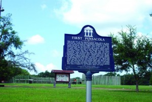 A replica of the northwest bastion of Fort San Carlos de Austria is located on Slemmer Avenue west of the Walter L. Richardson Building aboard Naval Air Station Pensacola.